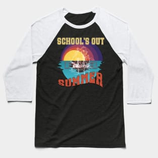 cute retro last day of school school's out for summer teacher Baseball T-Shirt